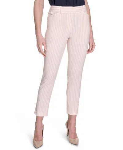 Tommy Hilfiger Women's Pinstripe Mid Rise Slim-leg Pants