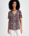 Tommy Hilfiger Plus Size Floral Print Top Cargo Pants Exclusively At Macys In Sky Captain Multi