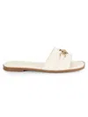 Tommy Hilfiger Women's Pipper Logo Flat Slide Sandals In Ivory