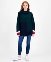 Tommy Hilfiger Women's Plaid Cowlneck Sweater In Multi