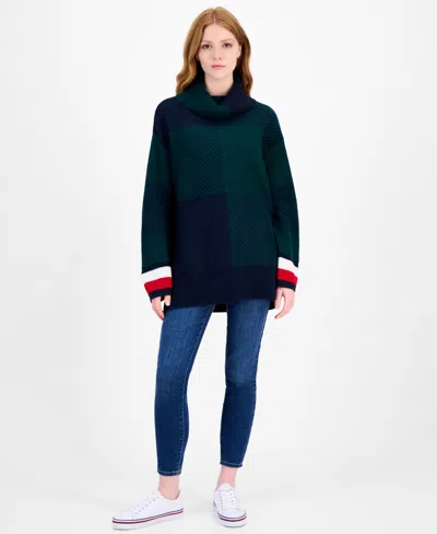 Tommy Hilfiger Women's Plaid Cowlneck Sweater In Multi
