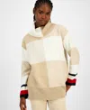 Tommy Hilfiger Women's Plaid Cowlneck Sweater In Neutral