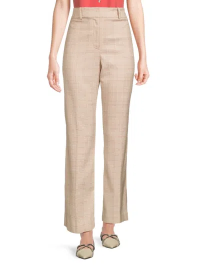 Tommy Hilfiger Women's Plaid Pants In Khaki Multi