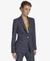 Tommy Hilfiger Women's Slim Fit Checked Blazer In Midnight Multi
