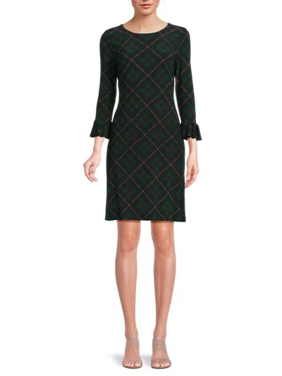 Tommy Hilfiger Women's Plaid Sheath Minidress In Black