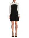 Tommy Hilfiger Women's Point Collar A Line Mini Dress In Black