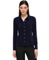 Tommy Hilfiger Women's Point-collar Top In Blue