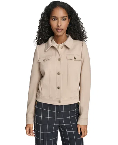 Tommy Hilfiger Women's Point Collar Trucker Jacket In Brown