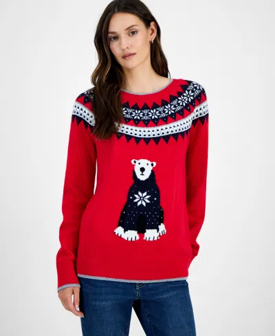 Tommy Hilfiger Women's Polar Bear Fair Isle Sweater In Multi