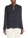 Tommy Hilfiger Women's Polka Dot Top In Midnight Ivory