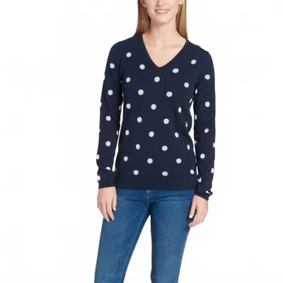 Tommy Hilfiger Women's Polka Sweater In Navy Blue