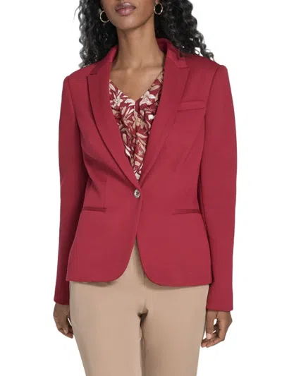 TOMMY HILFIGER WOMEN'S POLYESTER-BLEND TAILORED BLAZER