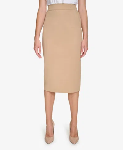 Tommy Hilfiger Women's Ponte Pencil Midi Skirt In Tigers Eye