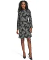 Tommy Hilfiger Women's Printed A-line Shift Dress In Black