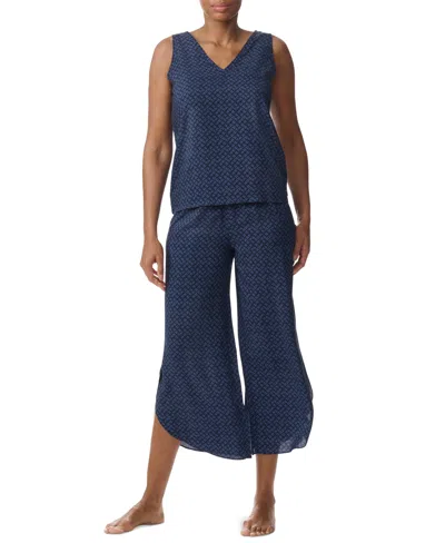 Tommy Hilfiger Women's Printed Cropped Pajama Set