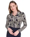 Tommy Hilfiger Women's Printed Long-sleeve Knit Blouse In Multi