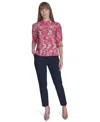 Tommy Hilfiger Women's V-neck Flutter-short-sleeve Top In Rosette,ivory