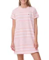 Tommy Hilfiger Women's Printed Short-sleeve Sleepshirt In Pink