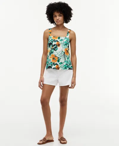 Tommy Hilfiger Women's Printed Sleeveless Square Neck Blouse In Multi