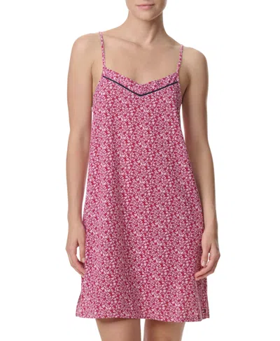 Tommy Hilfiger Women's Printed V-neck Chemise In Floral Hearts Garnet