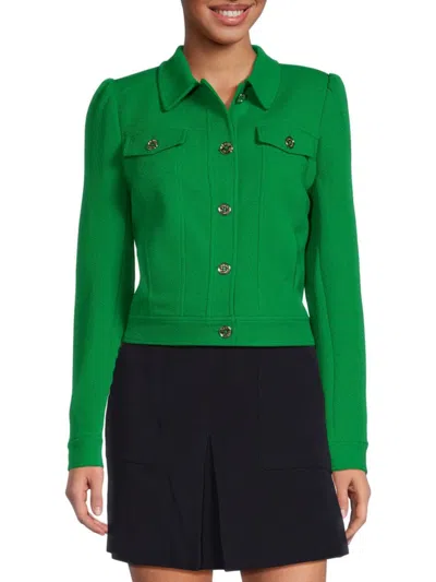 Tommy Hilfiger Women's Puff Sleeve Trucker Jacket In Jolly Green