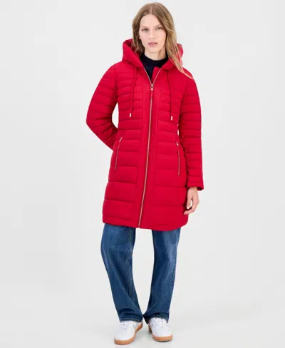 Tommy Hilfiger Women's Puffer Packable Hooded Coat In Red