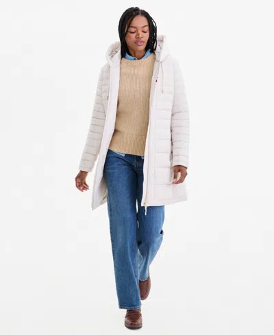 Tommy Hilfiger Women's Puffer Packable Hooded Coat In White