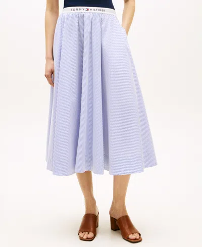 Tommy Hilfiger Women's Pull-on Midi Skirt In Blue