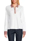 Tommy Hilfiger Women's Quarter Zip Polo In White