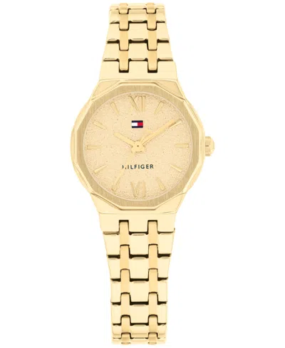 Tommy Hilfiger 25mm Shimmer Dial Dress Watch In Gold
