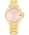 Tommy Hilfiger Women's Quartz Gold-tone Stainless Steel Bracelet Watch, 34mm In Gold