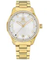 Tommy Hilfiger Women's Quartz Gold-tone Stainless Steel Bracelet Watch 36mm In Gold