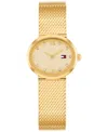 Tommy Hilfiger Women's Quartz Gold Tone Stainless Steel Mesh Bracelet Watch, 25mm In Gold