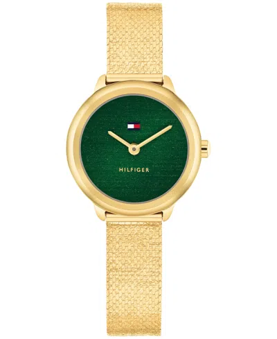 Tommy Hilfiger Women's Quartz Gold Tone Stainless Steel Mesh Bracelet Watch, 26mm
