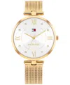 Tommy Hilfiger Women's Quartz Gold Tone Stainless Steel Mesh Bracelet Watch, 34mm