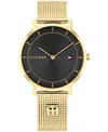 Tommy Hilfiger Women's Quartz Gold-tone Stainless Steel Mesh Bracelet Watch 35mm In Gold