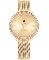 TOMMY HILFIGER WOMEN'S QUARTZ GOLD-TONE STAINLESS STEEL MESH WATCH 32MM