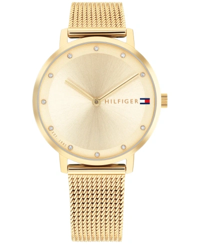 Tommy Hilfiger Women's Quartz Gold-tone Stainless Steel Mesh Watch 34mm