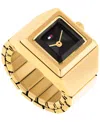 Tommy Hilfiger Women's Quartz Gold Tone Stainless Steel Watch Ring, 15mm In Gold