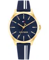 Tommy Hilfiger Women's Quartz Navy Silicone Strap Watch, 34mm In Blue