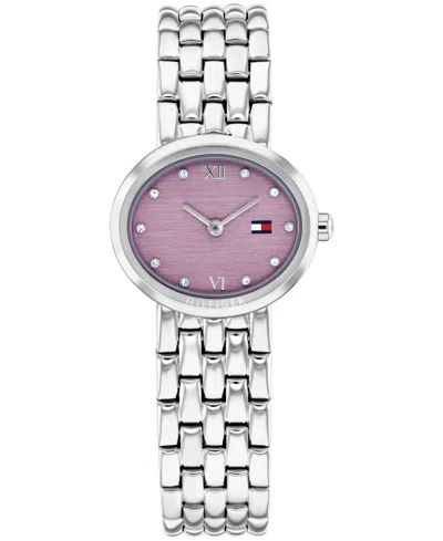 Tommy Hilfiger Women's Quartz Silver Tone Stainless Steel Bracelet Watch, 25mm In Metallic