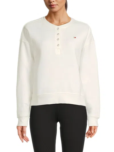 Tommy Hilfiger Women's Raglan-sleeve Cotton-blend Sweatshirt