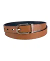 Tommy Hilfiger Women's Reversible Dress Casual Belt In Tan,navy
