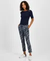 Tommy Hilfiger Women's Rope-print Hampton Chino Pants In Blue