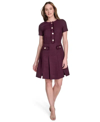 Tommy Hilfiger Women's Round-neck Fringe-trim Dress