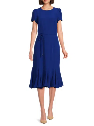 Tommy Hilfiger Women's Ruffle Midi Dress In Blue