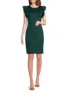 Tommy Hilfiger Women's Ruffle Sheath Dress In Cypress