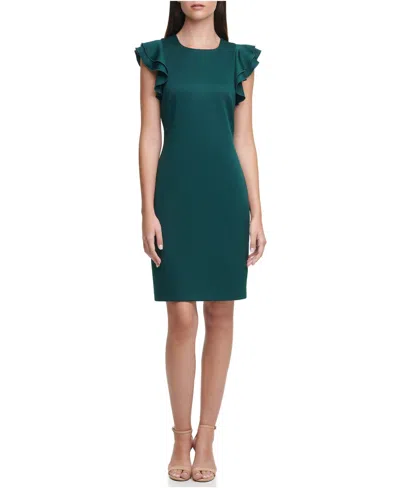 Tommy Hilfiger Women's Ruffle-sleeve Sheath Dress