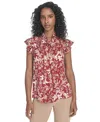 Tommy Hilfiger Women's Ruffled Floral Bow Blouse In Multi