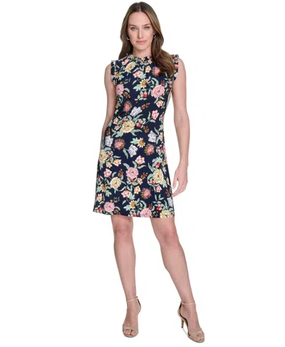 Tommy Hilfiger Women's Ruffled Floral Jersey Dress